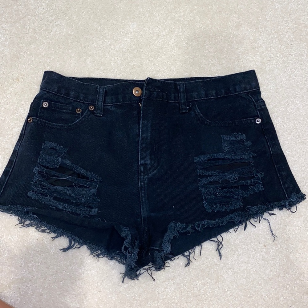 Forever 21 Black Denim Shorts